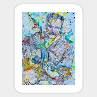 GEORGES BRASSENS watercolor portrait .2 Sticker